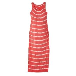 Red Tie-Dye Maxi Dress